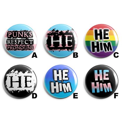He Pronoun Pin Badge Pack image 1