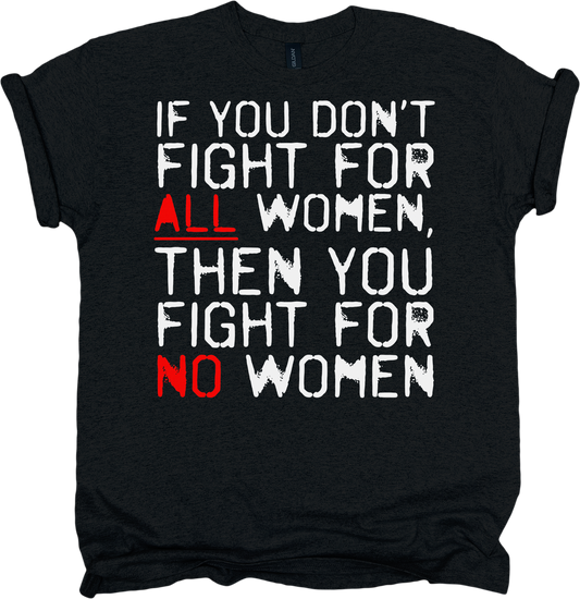 Black t-shirt with a motivational quote with red and white text