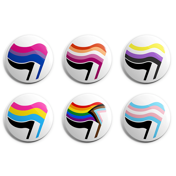 Antifa Queer Flags Pin Badge Pack image 0