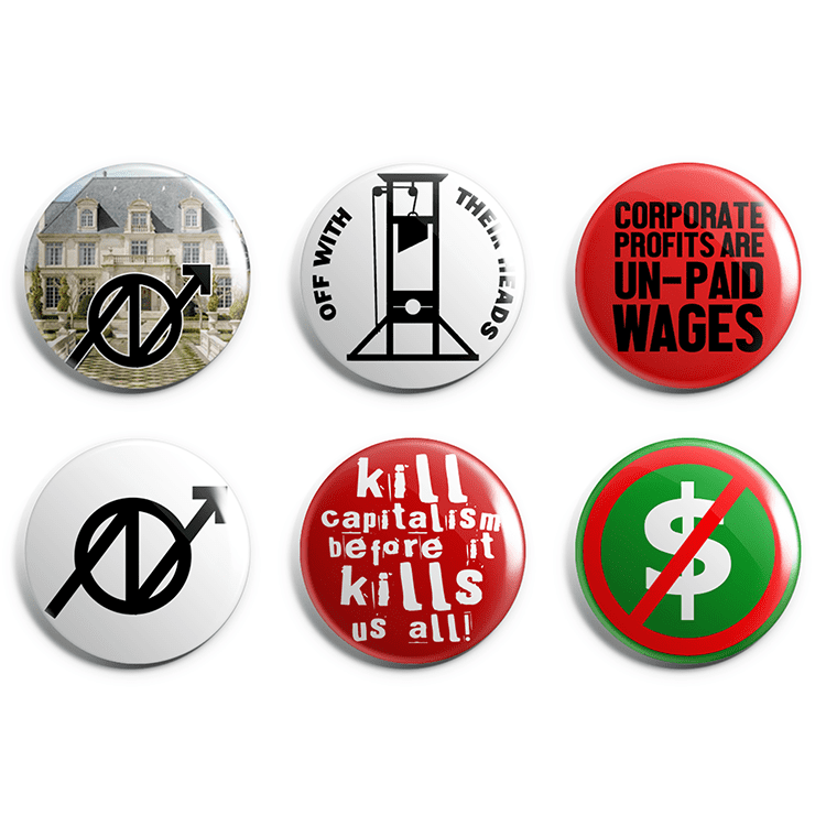 Anti Capitalism Pin Badge Pack – Chaos Creations