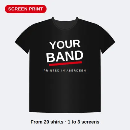 Custom screen printed band T-shirt