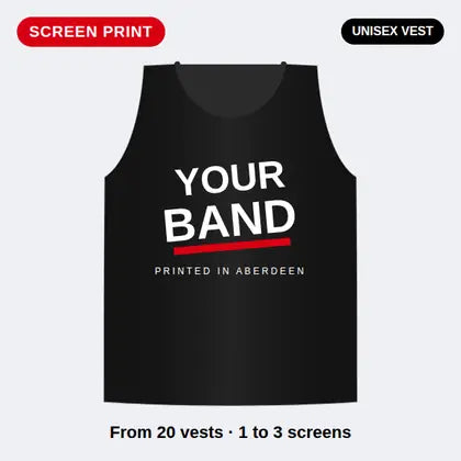 Custom screen printed band unisex vest
