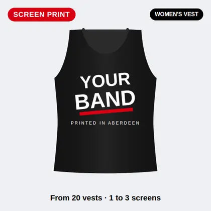 Custom screen printed band women's vest