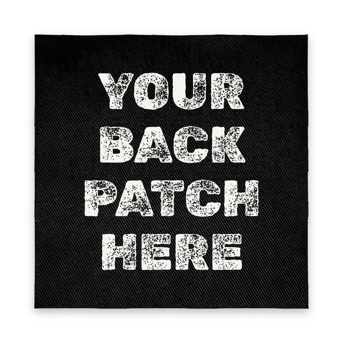 A sew-on back patch with your design on it: your back patch here