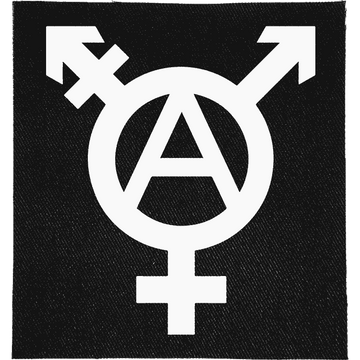 Trans Anarchy Patch: transgender symbol with a circle-A inside