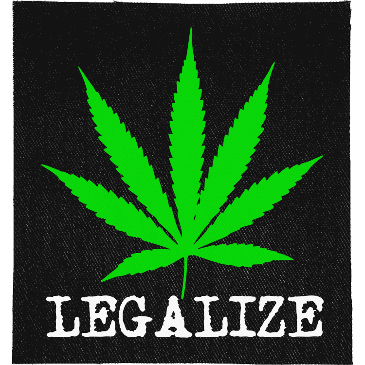 Legalize Full Colour Patch: green cannabis leaf, reading "LEGALIZE"