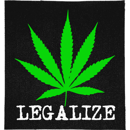Legalize Full Colour Patch: green cannabis leaf, reading "LEGALIZE"