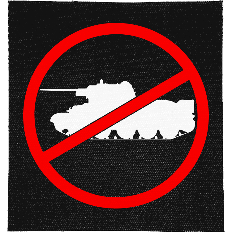 No War Full Colour Patch: tank inside a red no symbol