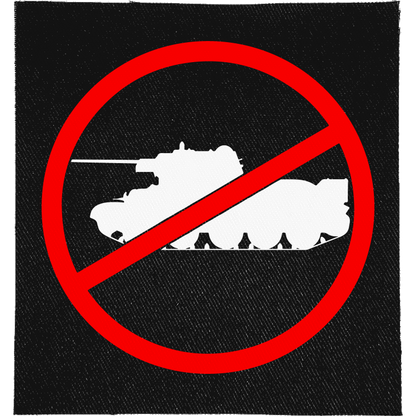No War Full Colour Patch: tank inside a red no symbol