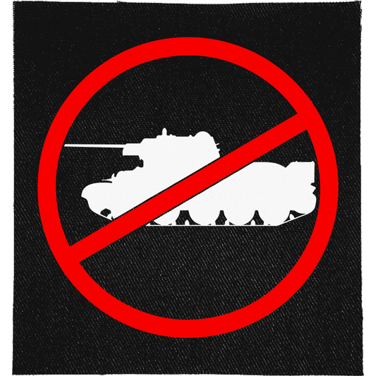 No War Full Colour Patch: tank inside a red no symbol