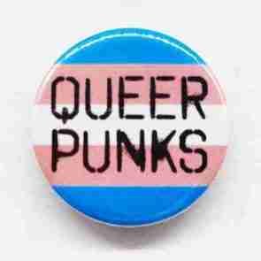 Queer Punks - Trans Flag Pin Badge
