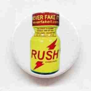 Rush Poppers pin badge
