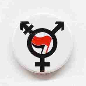 Antifa Trans Symbol pin badge