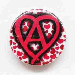 Anarchy A with Hearts Pin Badge