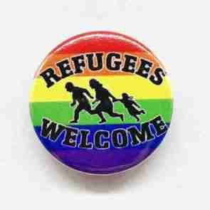 LGBT Refugees Welcome Pin Badge