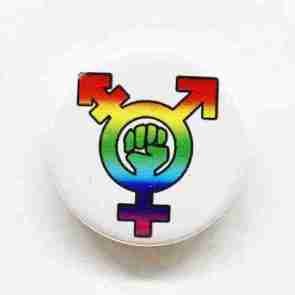 Trans Symbol Rainbow Pin Badge