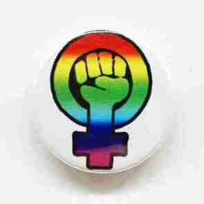 Feminist Fist - Rainbow Pin Badge
