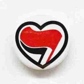 Antifa Heart Pin Badge