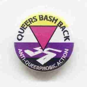 Queers Bash Back - Non Binary Flag Pin Badge