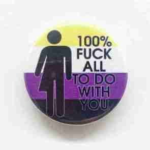 100% Fuck All to Do with You - Non Binary Flag Pin Badge