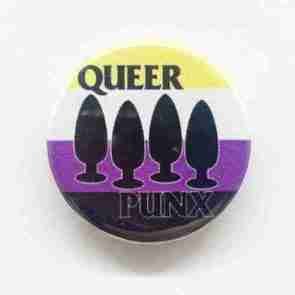 Queer Punx - Non Binary Flag Pin Badge