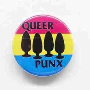Queer Punx - Pan Flag Pin Badge