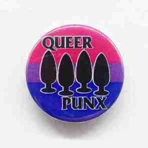 Queer Punx - Bi Flag Pin Badge