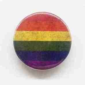 Distressed Rainbow Flag Pin Badge