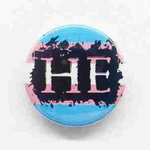 Pronoun Badge Trans - He Pin Badge