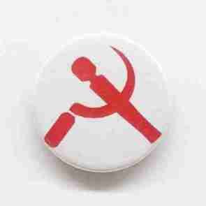 Cummunist - Red on White Pin Badge